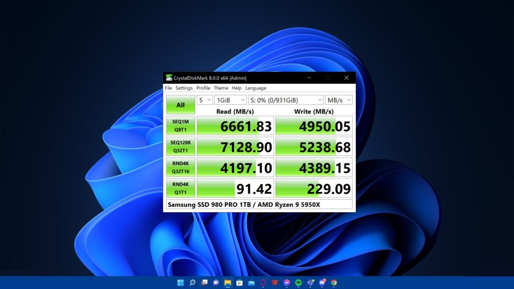 Darmowy, przejrzysty benchmark dysku CrystalDiskMark