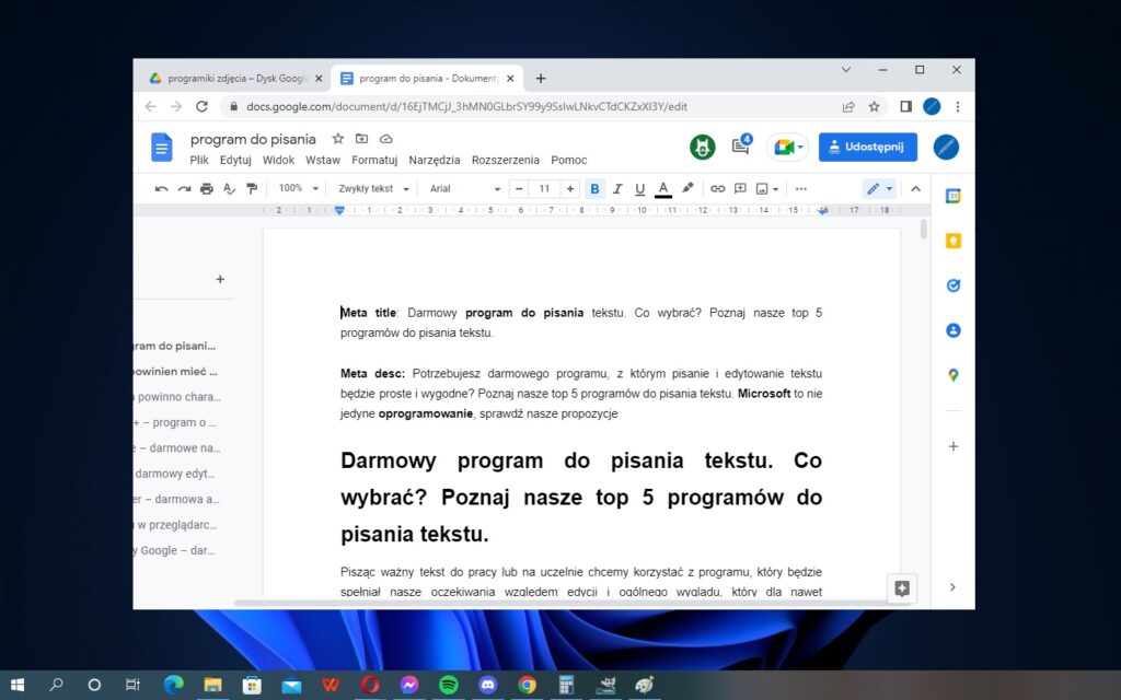 Dokumenty Google – darmowa edycja tekstu z możliwością współpracy z innymi użytkownikami