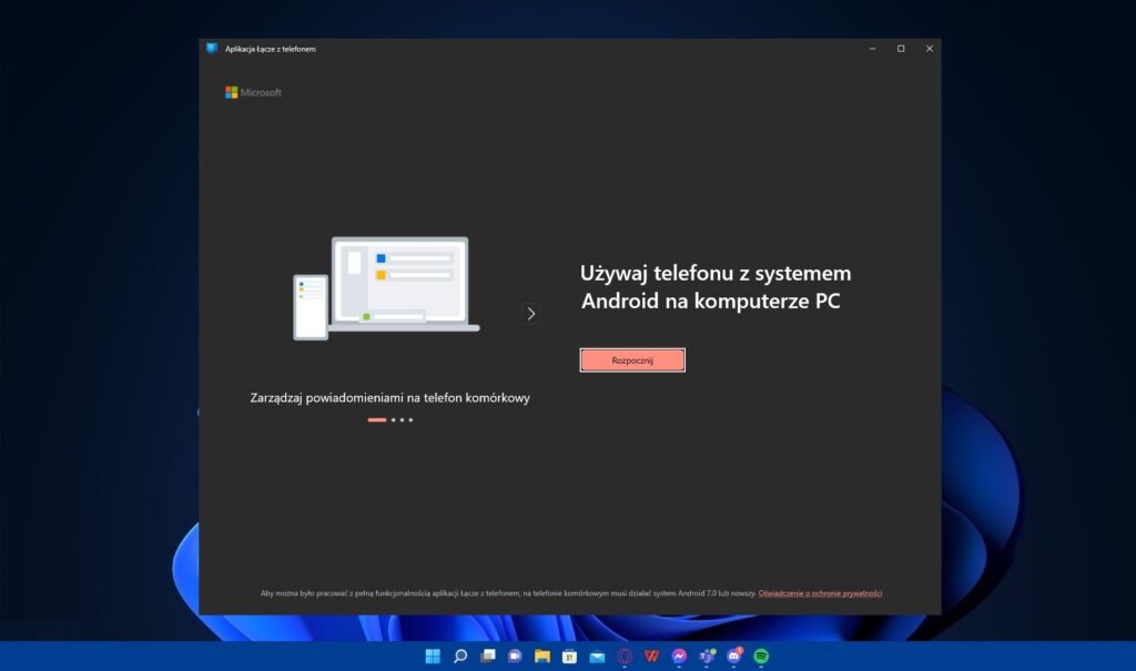 Najnowsze wersje systemu Windows oferują wbudowane funkcje do łączenia z telefonem