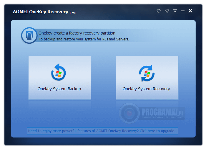 AOMEI OneKey Recovery Free Edition – Program do tworzenia i przywracania kopii zapasowej systemu
