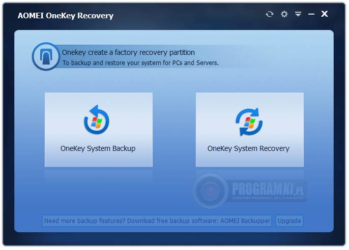 AOMEI OneKey Recovery – Program do tworzenia kopii zapasowych systemu operacyjnego