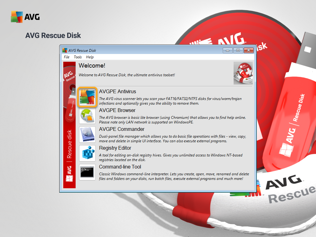 AVG Rescue CD – Zestaw narzędzi do naprawy zainfekowanego systemu
