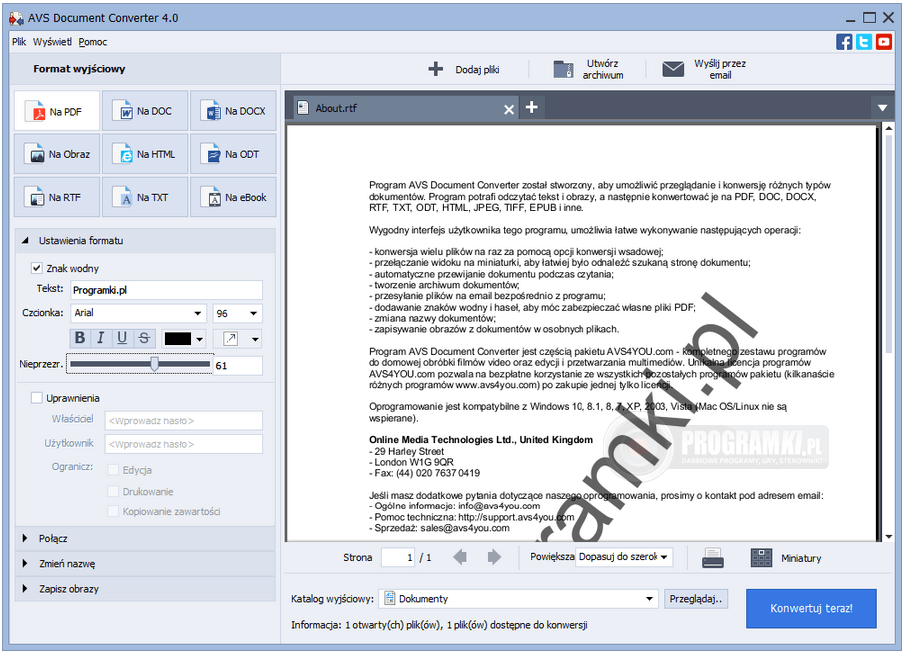 AVS Document Converter – Program do otwierania, drukowania i konwersji dokumentów