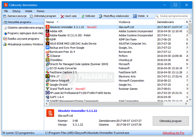 Absolute Uninstaller – Narzędzie do szybkiego usuwania oprogramowania z systemu
