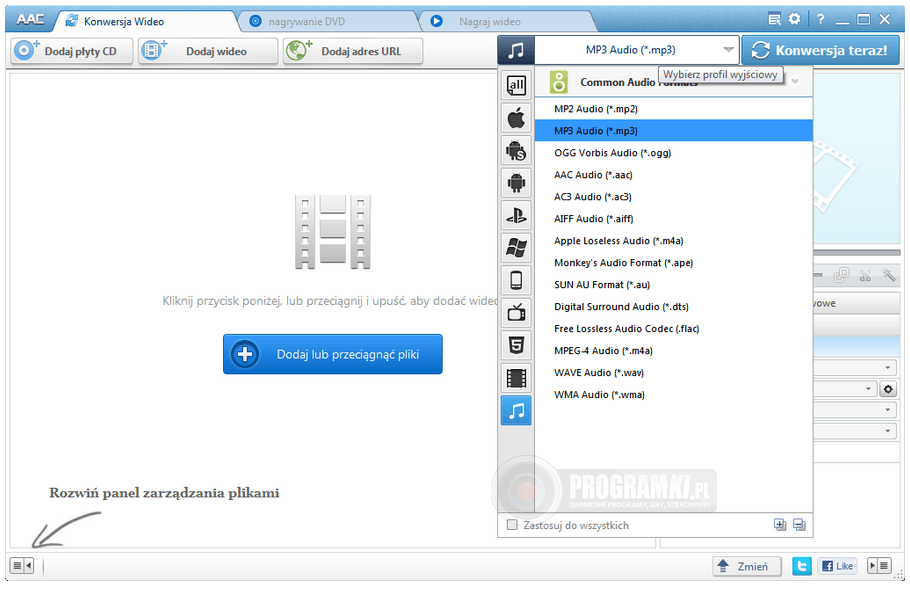 Any Audio Converter – Proste i wygodne narzędzie do konwersji i pobierania plików audio