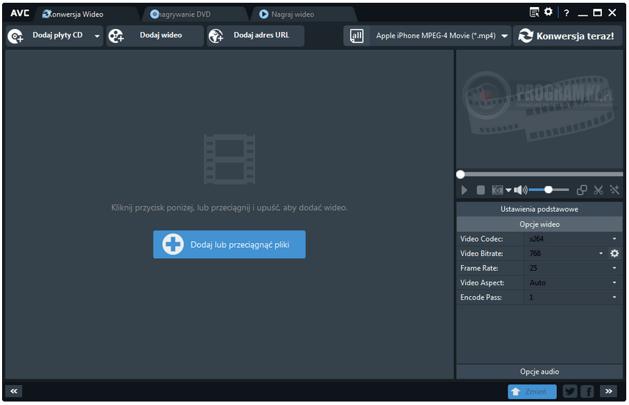 Any Video Converter Free – Szybka konwersja plików wideo między formatami