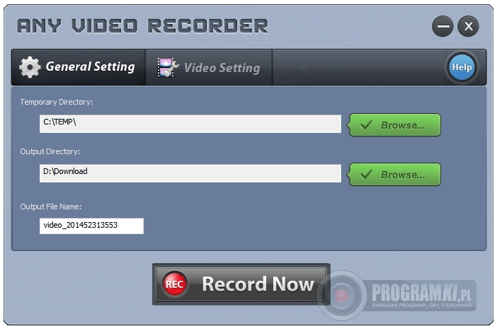 Any Video Recorder – Bezpłatny program do nagrywania filmów z pulpitu i serwisów streamingowych