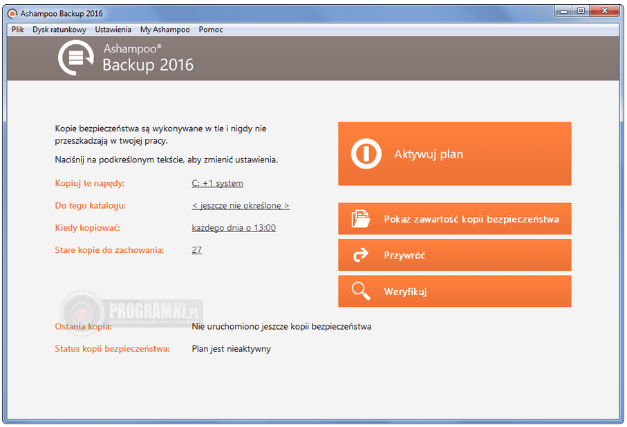 Ashampoo Backup 2016 – Darmowe narzędzie do tworzenia kopii zapasowej danych