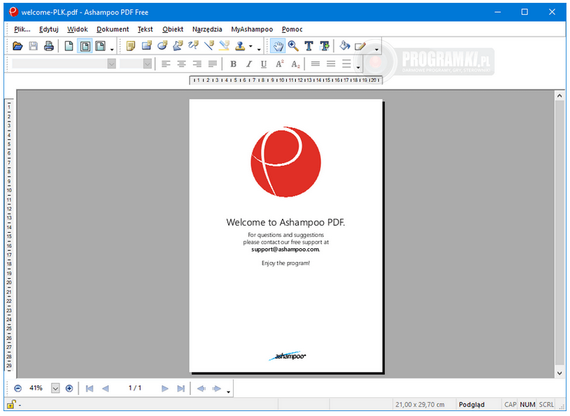 Ashampoo PDF Free – Darmowy program do otwierania, tworzenia i edycji plików PDF