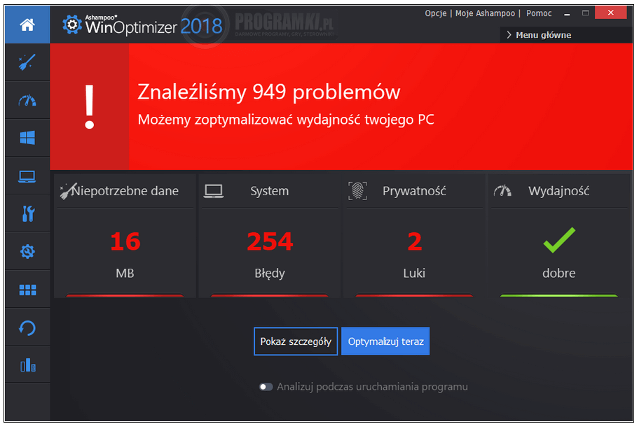 Ashampoo WinOptimizer 2018 – Program do optymalizacji systemu Windows
