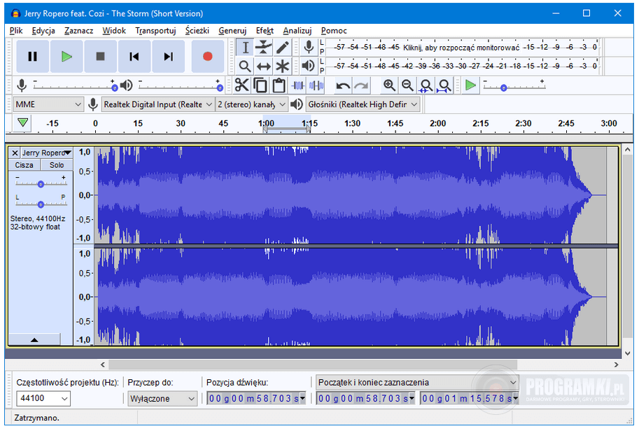Audacity – Program do obróbki plików muzycznych