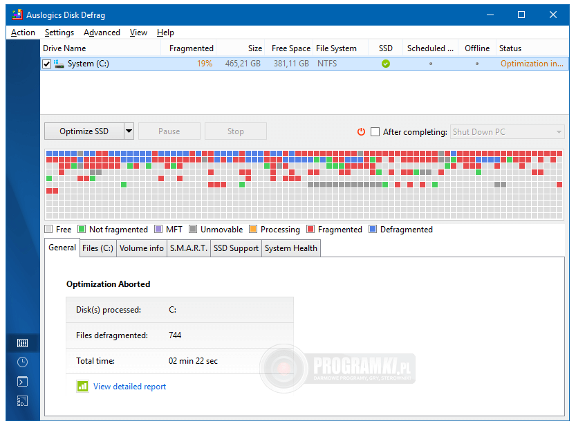 Auslogics Disk Defrag – Narzędzie do defragmentacji dysków HDD oraz optymalizacji dysków SSD