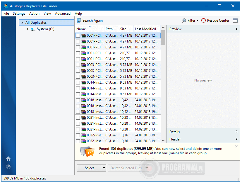 Auslogics Duplicate File Finder – Program do wyszukiwania i usuwania duplikatów plików