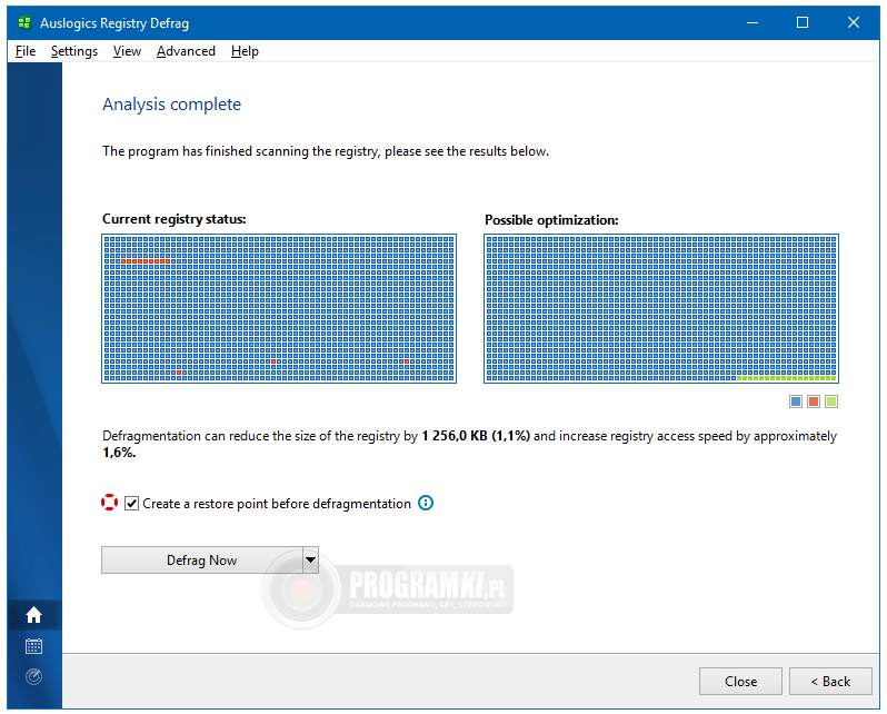 Auslogics Registry Defrag – Darmowy program do optymalizacji rejestru systemu Windows