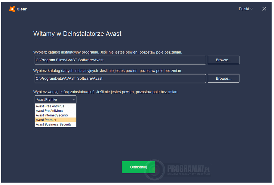 Avast Antivirus Clear – narzędzie do odinstalowania oprogramowania antywirusowego firmy Avast