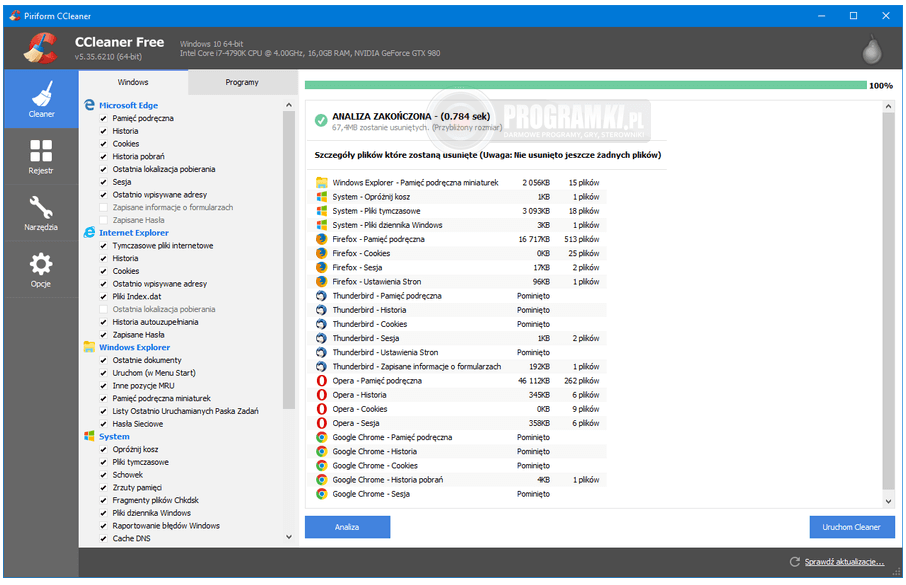 CCleaner – Narzędzie do oczyszczania dysku z niepotrzebnych plików