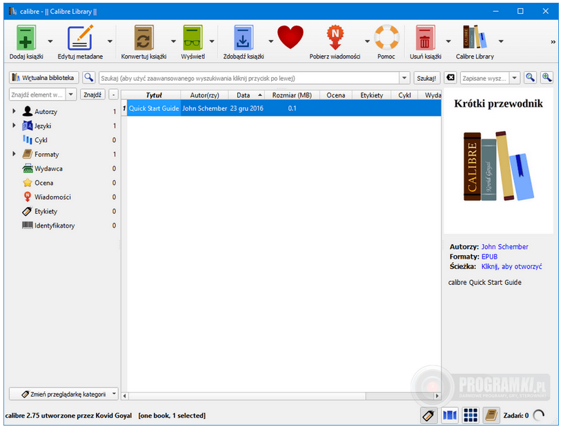 Calibre – Zarządzaj swoją biblioteką e-booków
