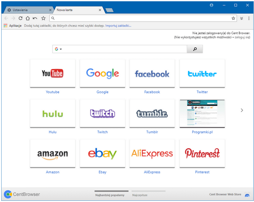 Cent Browser – Przeglądarka internetowa z wieloma funkcjami ułatwiającymi przeglądanie stron