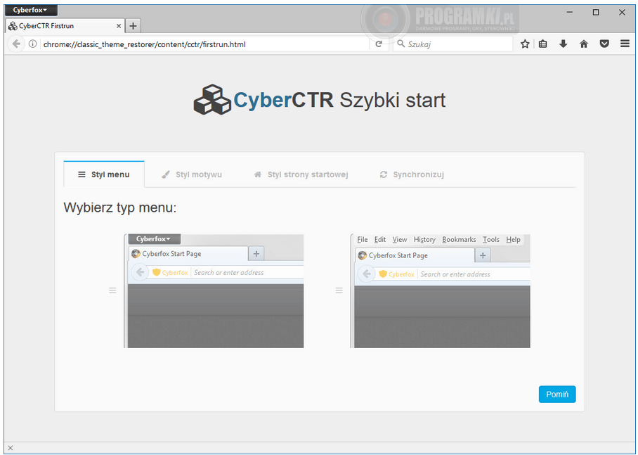 Cyberfox – przeglądarka internetowa oparta na otwartym kodzie Mozilli