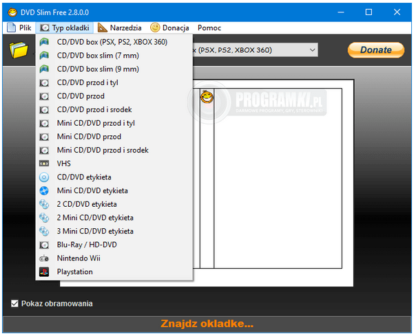 DVD Slim Free – Program do tworzenia i drukowania okładek na pudełka dla płyt, filmów i gier