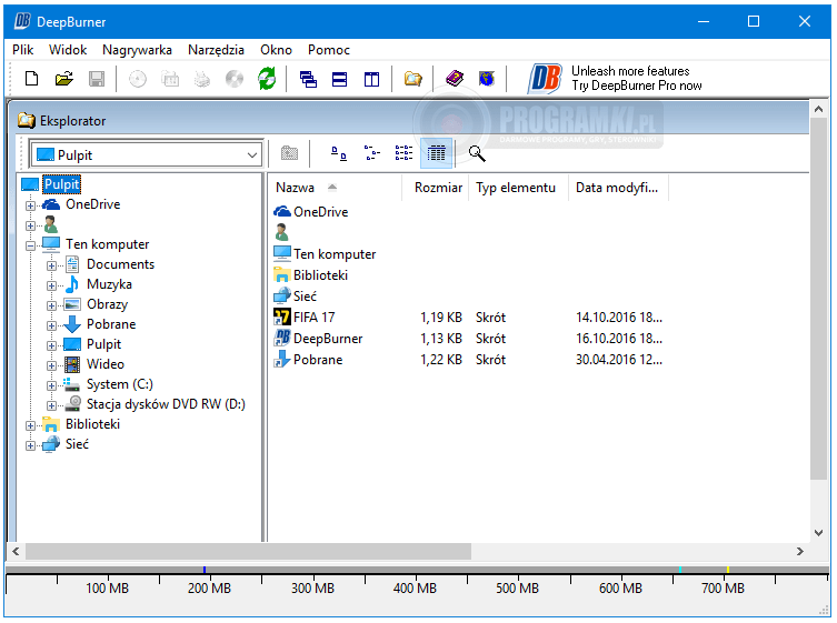 DeepBurner Free – Prosty w obsłudze program do nagrywania płyt CD i DVD