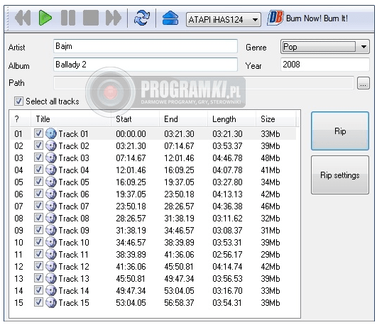 DeepRipper – Narzędzie do zgrywania płyt audio i konwersji do formatu MP3, WAVE i OGG