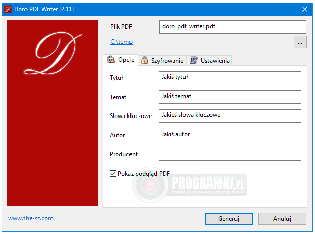 Doro PDF Writer – Narzędzie do tworzenia dokumentów PDF z plików graficznych lub tekstowych