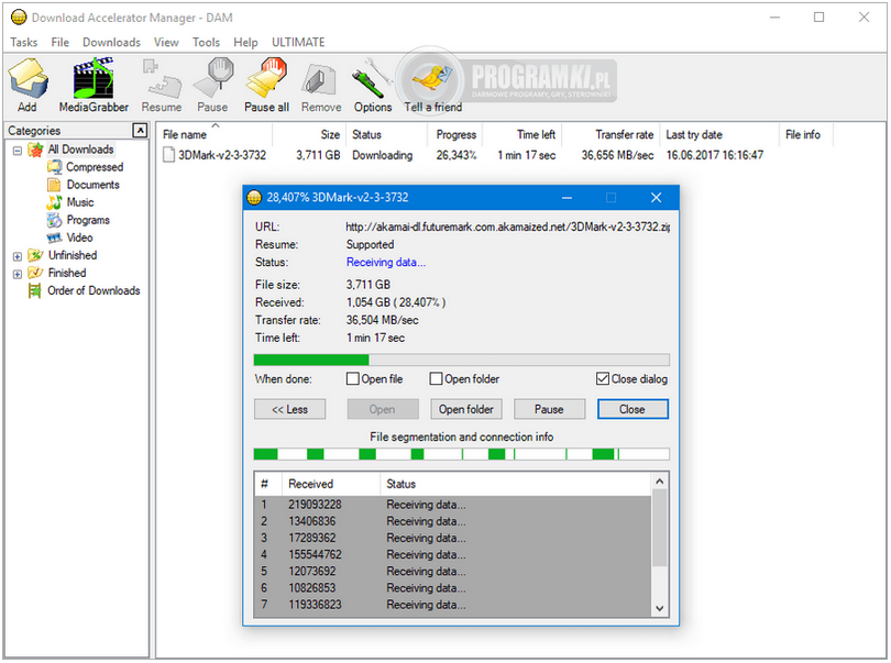 Download Accelerator Manager – DAM – Prosty i Bezpłatny Menadżer Pobierania