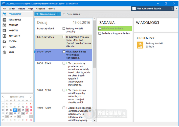 EssentialPIM Free – Darmowy program do zarządzania czasem