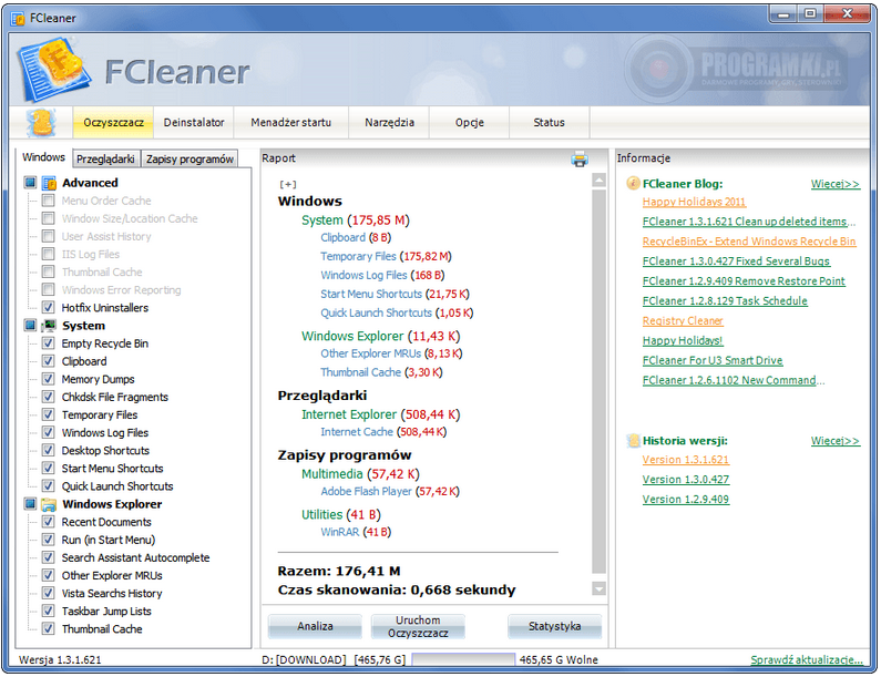 FCleaner – Aplikacja do dogłębnego czyszczenia dysku
