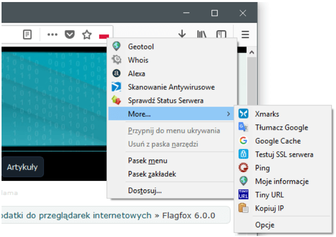 Flagfox – Wyświetlaj informacje o adresie IP i lokalizacji geograficznej serwera przeglądanej strony