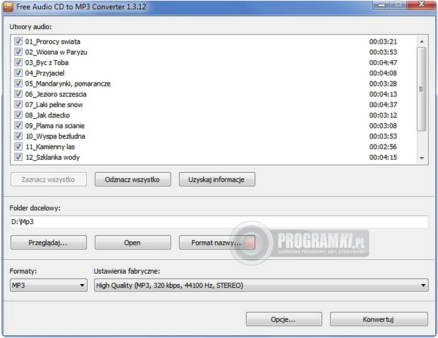 Free Audio CD to MP3 Converter – Prosty sposób na zgrywanie płyt Audio na dysk twardy
