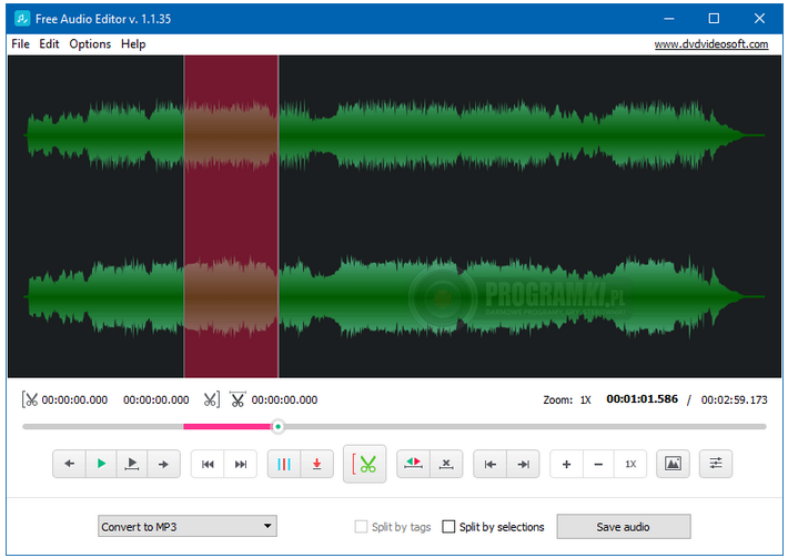 Free Audio Editor – Prosty w obsłudze program do wycinania fragmentów z plików muzycznych
