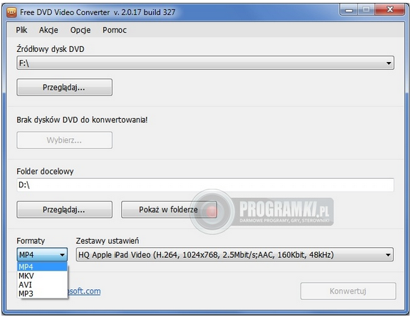Free DVD Video Converter – Narzędzie do konwersji filmów z płyt DVD