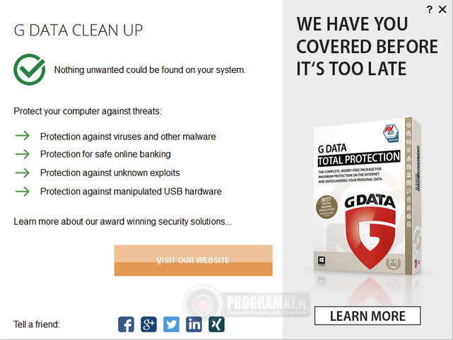 G Data Clean Up – Program do usuwania oprogramowania adware i niechcianych wtyczek w przeglądarkach