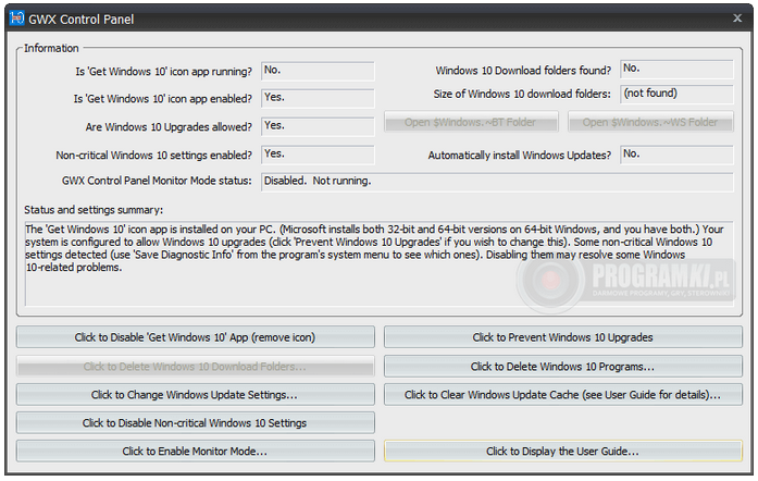 GWX Control Panel – Narzędzie do wyłączania aktualizacji do Windows 10