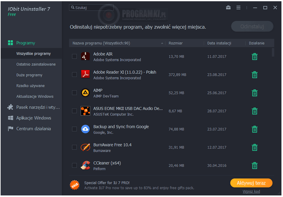 IObit Uninstaller – Narzędzie do usuwania programów z systemu Windows
