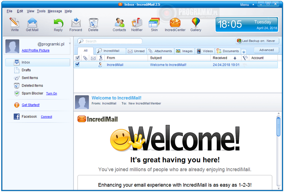 IncrediMail – Klient poczty e-mail z ciekawymi animacjami i emotikonkami