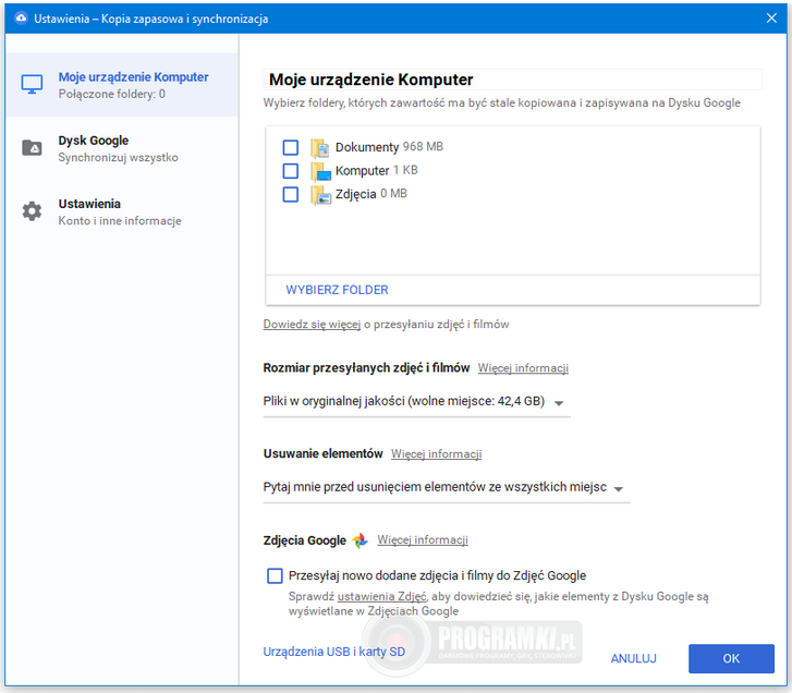 Kopia zapasowa i synchronizacja – łatwe tworzenie kopii zapasowych i zarządzanie plikami w chmurze Google Drive