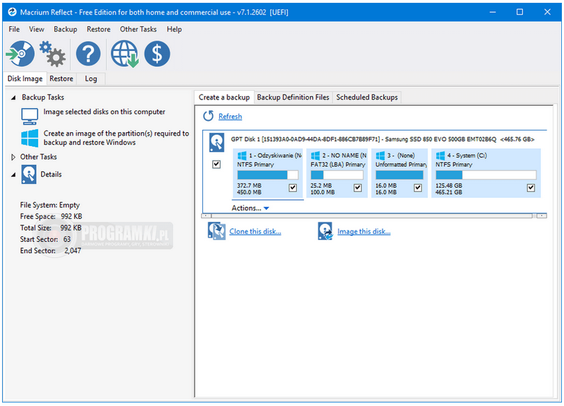 Macrium Reflect Free Edition – Program do tworzenia kopii zapasowych danych
