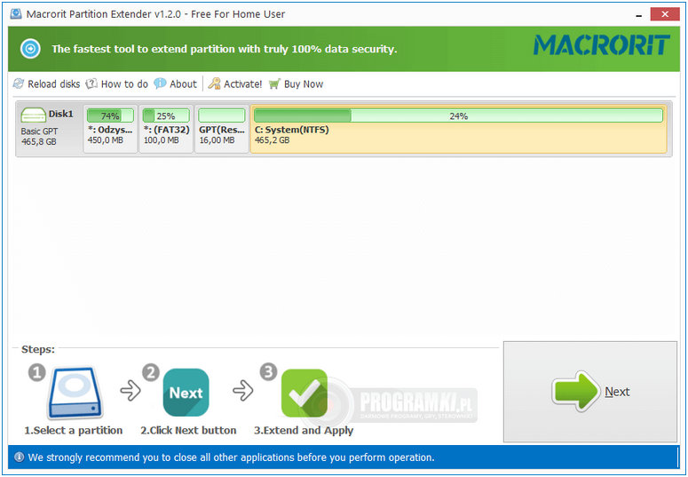Macrorit Partition Extender Free Edition – Program do zwiększania rozmiaru partycji bez utraty danych