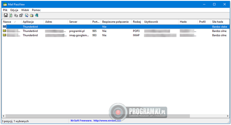 Mail PassView – Wyświetlanie i kopiowanie haseł dla programów pocztowych
