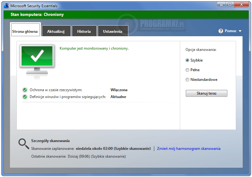 Microsoft Security Essentials – Program do zabezpieczenia komputera przed wirusami i innymi zagrożeniami