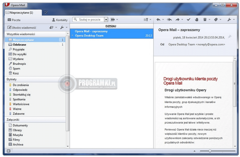 Opera Mail – Darmowy klient poczty e-mail i grup dyskusyjnych