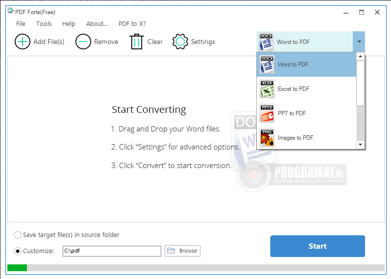 PDF Forte – Prosty program do konwersji plików do formatu PDF