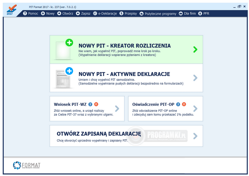 PIT Format – Program do wypełniania deklaracji podatkowych