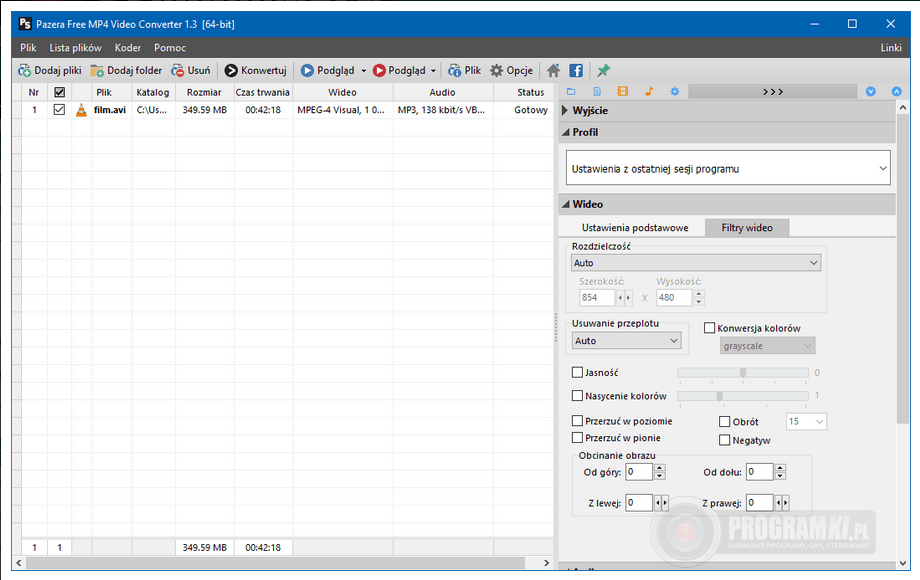Pazera Free MP4 Video Converter – Darmowy program do konwersji plików wideo do formatu MP4
