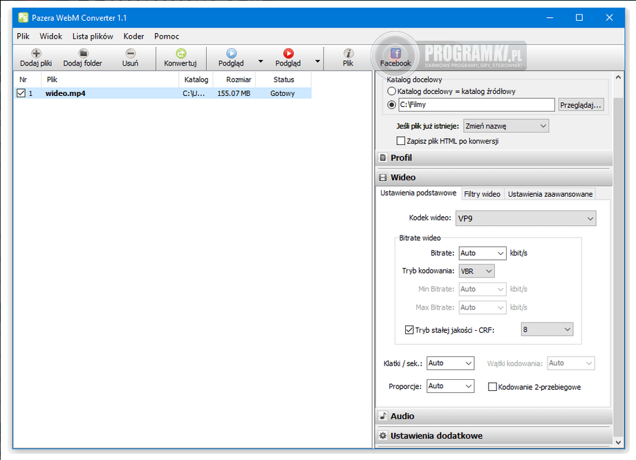 Pazera WebM Converter – Konwerter plików wideo do formatu WebM