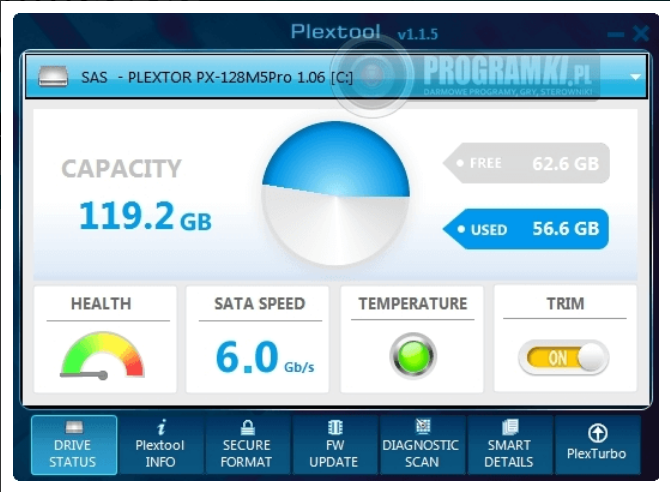 Plextool – Narzędzie diagnostyczne dla dysków SSD marki Plextor