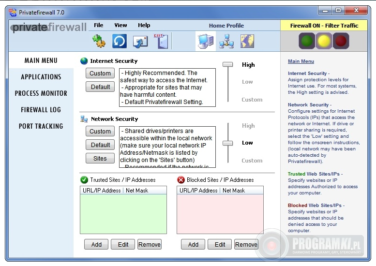 Privatefirewall – Darmowa zapora internetowa z ochroną przed atakami hakerów